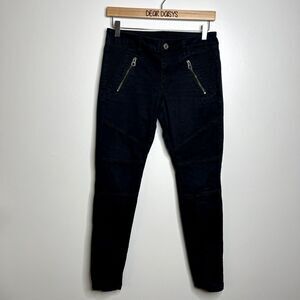 American Eagle Black Zippered Skinny Jeans